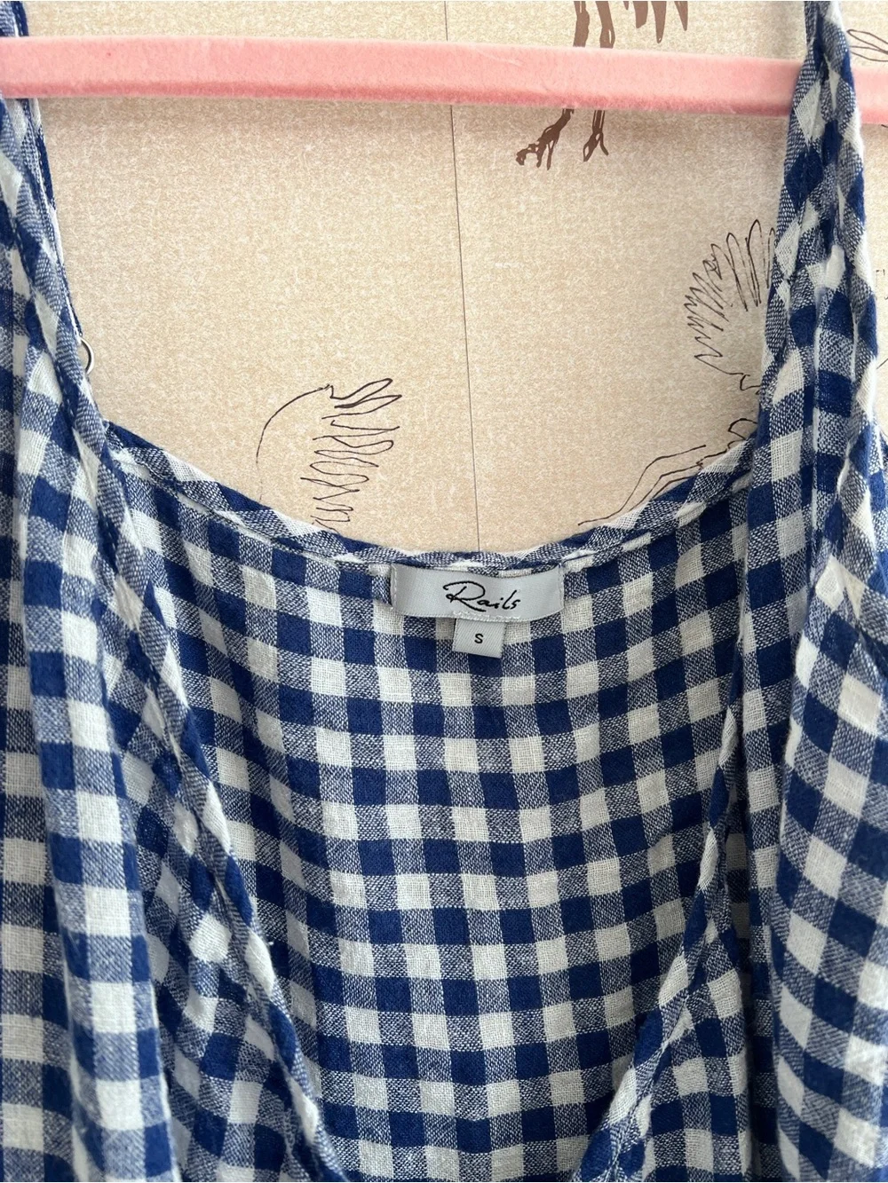 Rails Malia gingham wrap mini dress blue - Picture 3 of 7